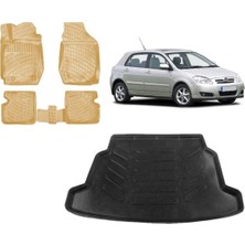 Team Car Toyota Corolla Hatchback 2003 Model 3D Bagaj Havuzu+3d Araca Özel Bej Havuzlu Paspas Takımı