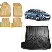 Team Car Opel Astra J Sedan 1,4 2021 Model 3D Bagaj Havuzu+3d Araca Özel Bej Havuzlu Paspas Takımı