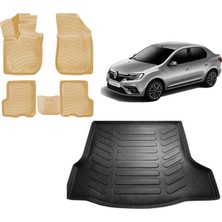 Team Car Renault Symbol 2013 Model 3D Bagaj Havuzu+3d Araca Özel Bej Havuzlu Paspas Takımı