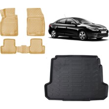Team Car Renault Fluence 2012 Model 3D Bagaj Havuzu+3d Araca Özel Bej Havuzlu Paspas Takımı
