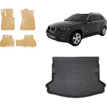 Team Car Bmw X5 2006 Model 3D Bagaj Havuzu+3d Araca Özel Bej Havuzlu Paspas Takımı