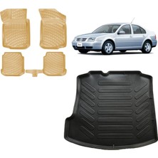 Team Car Volkswagen Bora 1999 Model 3D Bagaj Havuzu+3d Araca Özel Bej Havuzlu Paspas Takımı