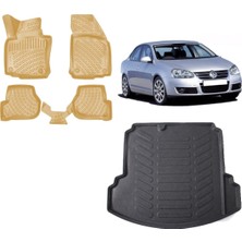 Team Car Volkswagen Jetta 2006 Model 3D Bagaj Havuzu+3d Araca Özel Bej Havuzlu Paspas Takımı