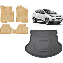 Team Car Hyundai IX35 2010 Model 3D Bagaj Havuzu+3d Araca Özel Bej Havuzlu Paspas Takımı
