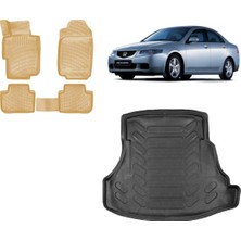 Team Car Honda Accord 2005 Model 3D Bagaj Havuzu+3d Araca Özel Bej Havuzlu Paspas Takımı
