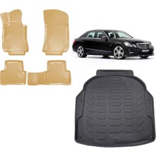 Team Car Mercedes E Serisi 2012 Model Plastik Setli 3D Bagaj Havuzu+3d Araca Özel Bej Havuzlu Paspas Takımı