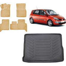Team Car Renault Scenic 2 2005 Model 3D Bagaj Havuzu+3d Araca Özel Bej Havuzlu Paspas Takımı