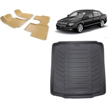 Team Car Skoda Superb 2011 Model 3D Bagaj Havuzu+3d Araca Özel Bej Havuzlu Paspas Takımı