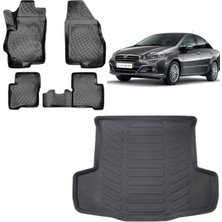 Team Car Fiat Linea 2010 Model 3D Bagaj Havuzu+3d Havuzlu Araca Özel Paspas Takımı
