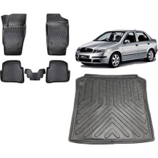 Team Car Skoda Fabia 2004 Model Sedan 3D Bagaj Havuzu+3d Havuzlu Araca Özel Paspas Takımı