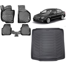 Team Car Skoda Superb 2012 Model 3D Bagaj Havuzu+3d Havuzlu Araca Özel Paspas Takımı