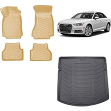 Team Car Audi A4 B9 Sedan 2022 Model 3D Bagaj Havuzu+3d Araca Özel Bej Havuzlu Paspas Takımı