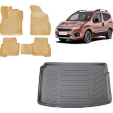 Team Car Fiat Fiorino 2016 Model Plastik Zemin 3D Bagaj Havuzu+3d Araca Özel Bej Havuzlu Paspas Takımı