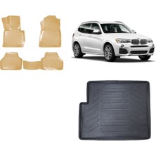 Team Car Bmw X3 2016 Model 3D Bagaj Havuzu+3d Araca Özel Bej Havuzlu Paspas Takımı