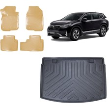 Team Car Honda Cr-V 2021 Model Üst 3D Bagaj Havuzu+3d Araca Özel Bej Havuzlu Paspas Takımı