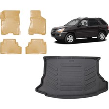 Team Car Kia Sportage 2006 Model 3D Bagaj Havuzu+3d Araca Özel Bej Havuzlu Paspas Takımı