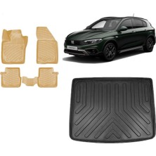 Team Car Fiat Egea Cross 2022 Model Tamir Kitli 3D Bagaj Havuzu+3d Araca Özel Bej Havuzlu Paspas Takımı