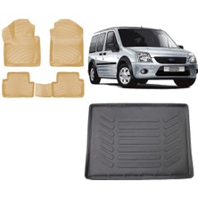 Team Car Connect 2011 Model Cepsiz 3D Bagaj Havuzu+3d Araca Özel Bej Havuzlu Paspas Takımı