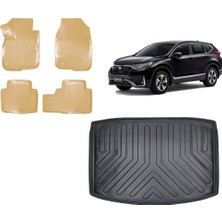 Team Car Honda Cr-V 2022 Model Alt 3D Bagaj Havuzu+3d Araca Özel Bej Havuzlu Paspas Takımı