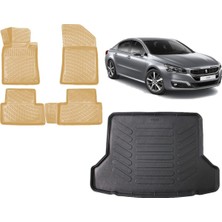 Team Car Peugeot 508 Active 2018 Model 3D Bagaj Havuzu+3d Araca Özel Bej Havuzlu Paspas Takımı