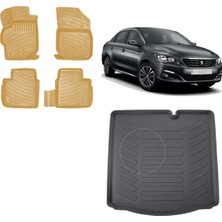 Team Car Peugeot 301 2016 Model 3D Bagaj Havuzu+3d Araca Özel Bej Havuzlu Paspas Takımı