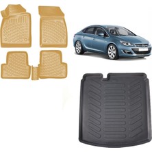Team Car Opel Astra J Sedan 2013 Model 3D Bagaj Havuzu+3d Araca Özel Bej Havuzlu Paspas Takımı