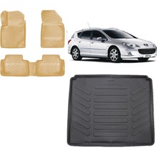 Team Car Peugeot 407 Stw 2004 Model 3D Bagaj Havuzu+3d Araca Özel Bej Havuzlu Paspas Takımı