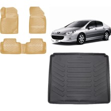 Team Car Peugeot 407 Sedan 2004 3D Bagaj Havuzu+3d Araca Özel Bej Havuzlu Paspas Takımı