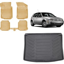 Team Car Volkswagen Golf 4 2003 3D Bagaj Havuzu+3d Araca Özel Bej Havuzlu Paspas Takımı