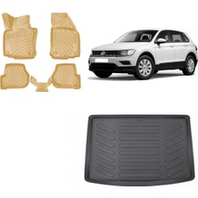 Team Car Volkswagen Tiguan Üst Bagaj 2017 Model 3D Bagaj Havuzu+3d Araca Özel Bej Havuzlu Paspas Takımı