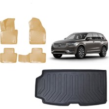 Team Car Volvo XC90 2019 Model 7 Koltuk 3D Bagaj Havuzu+3d Araca Özel Bej Havuzlu Paspas Takımı