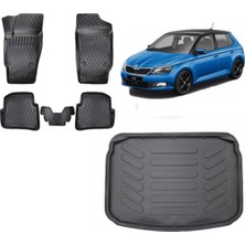Team Car Skoda Fabia 2008 Model Hatchback 3D Bagaj Havuzu+3d Havuzlu Araca Özel Paspas Takımı