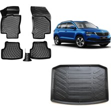 Team Car Skoda Karoq 2018 Model 3D Bagaj Havuzu+3d Havuzlu Araca Özel Paspas Takımı