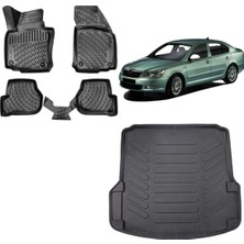 Team Car Skoda Octavia 2010 Model 3D Bagaj Havuzu+3d Havuzlu Araca Özel Paspas Takımı