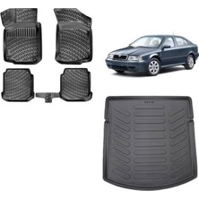 Team Car Skoda Octavia 2002 Model 3D Bagaj Havuzu+3d Havuzlu Araca Özel Paspas Takımı