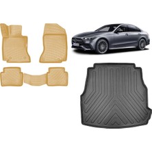 Team Car Mercedes C Serisi W206 2022 Model Bagaj Havuzu+3d Araca Özel Bej Havuzlu Paspas Takımı