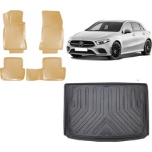 Team Car Mercedes A Serisi Hb Cepsiz 2022 3D Bagaj Havuzu+3d Araca Özel Bej Havuzlu Paspas Takımı