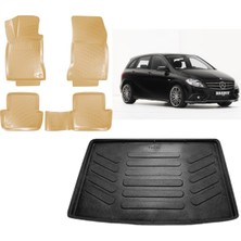 Team Car Mercedes B Serisi W246 2012 Model 3D Bagaj Havuzu+3d Araca Özel Bej Havuzlu Paspas Takımı