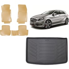 Team Car Mercedes A Serisi W176 2017 Model 3D Bagaj Havuzu+3d Araca Özel Bej Havuzlu Paspas Takımı