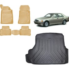 Team Car Mercedes C Seri W202 2000 Model Bagaj Havuzu+3d Araca Özel Bej Havuzlu Paspas Takımı