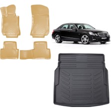 Team Car Mercedes E Serisi 2012 Model Rampalı 3D Bagaj Havuzu+3d Araca Özel Bej Havuzlu Paspas Takımı