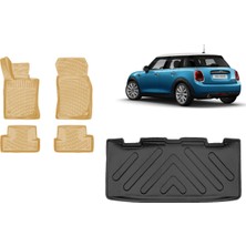 Team Car Mini Cooper R56 2012 Model 3D Bagaj Havuzu+3d Araca Özel Bej Havuzlu Paspas Takımı