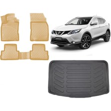 Team Car Nissan Qashqai 2014 Model (Visia) 3D Bagaj Havuzu+3d Araca Özel Bej Havuzlu Paspas Takımı