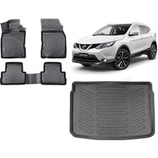 Team Car Nissan Qashqai 2016 (Tekna) Model 3D Bagaj Havuzu+3d Havuzlu Araca Özel Paspas Takımı