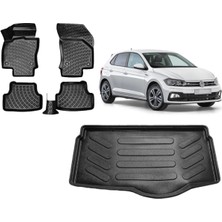 Team Car Volkswagen Polo 2018 Model Alt Kademe Bagaj Havuzu+3d Havuzlu Araca Özel Paspas Takımı