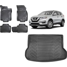 Team Car Nissan X-Trail 2017 Sonrası 5 Koltuk 3D Bagaj Havuzu+3d Havuzlu Araca Özel Paspas Takımı