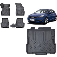 Team Car Opel Astra K 2021 Model Stepnesiz Tamir Kitli 3D Bagaj Havuzu+3d Havuzlu Araca Özel Paspas Takımı