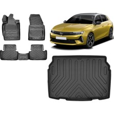 Team Car Opel Astra L 2022 Sonrası 3D Alt Bagaj Havuzu+3d Havuzlu Araca Özel Paspas Takımı