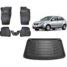 Team Car Volkswagen Polo 9n 2007 Model 3D Bagaj Havuzu+3d Havuzlu Araca Özel Paspas Takımı