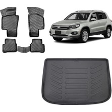 Team Car Volkswagen Tiguan 2015 Model 3D Bagaj Havuzu+3d Havuzlu Araca Özel Paspas Takımı